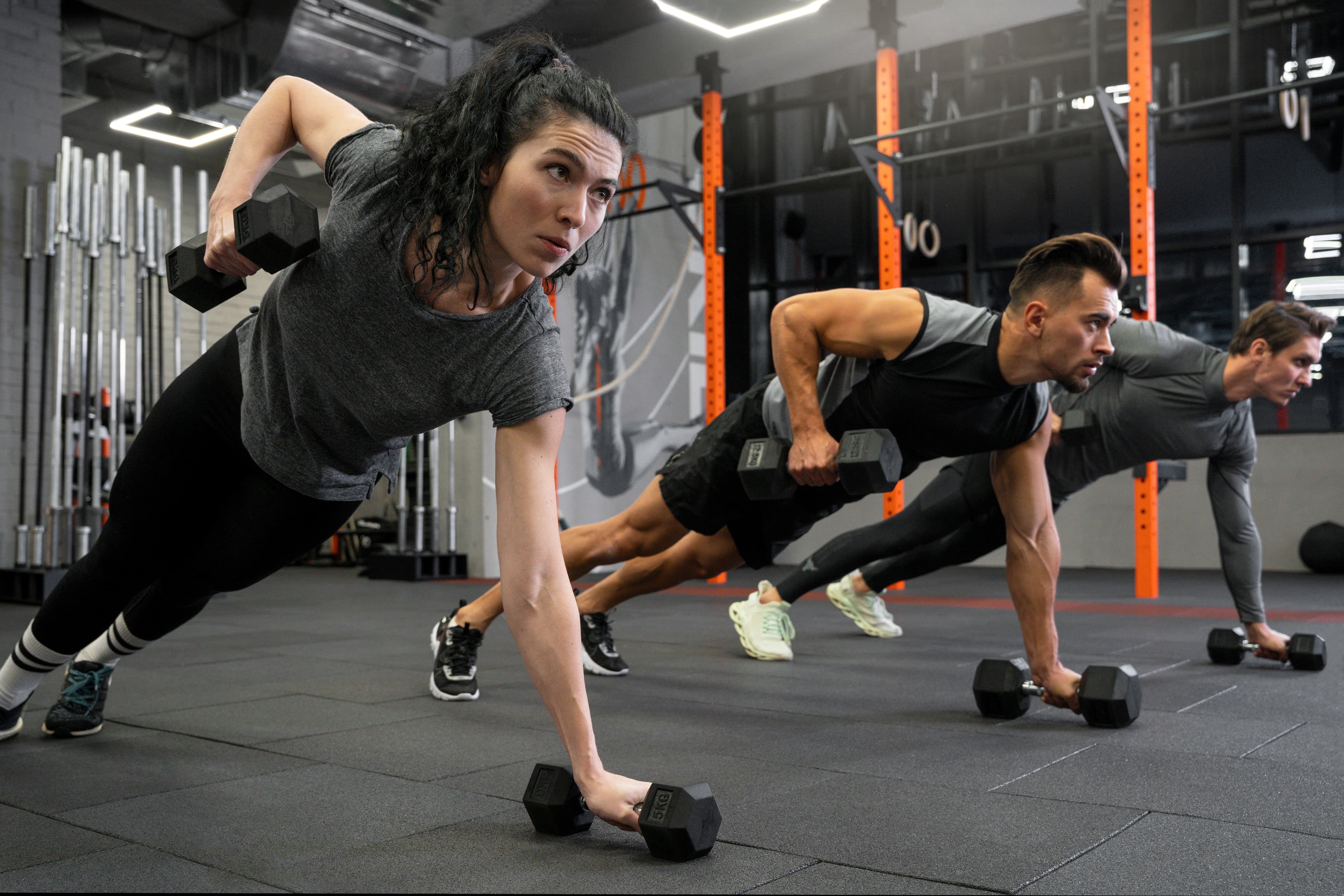 Woman exercising in a gym