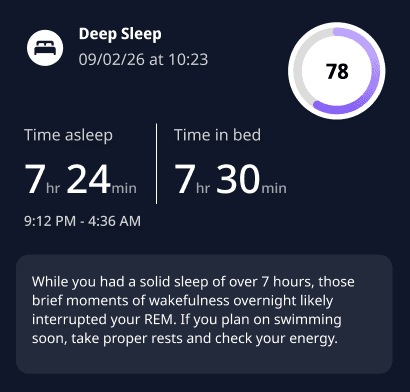 Sleep insight card